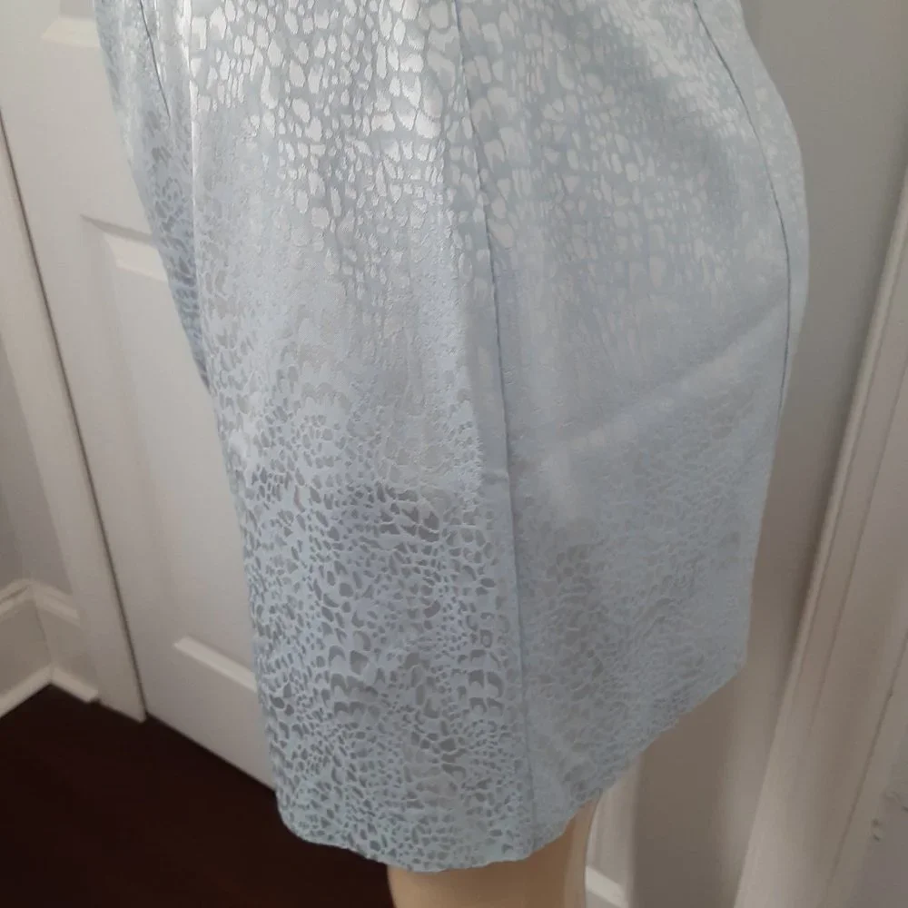 Alberto Makali Cache Pale Ice Blue Animal/Reptile Print Pencil Skirt